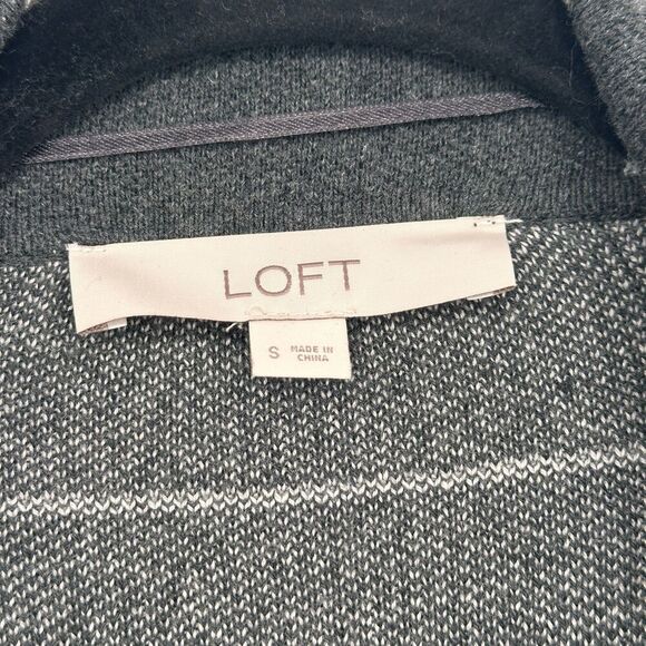 Loft Womens Open Front Cardigan Sweater Size S Gray Career Office Preppy Pockets - Picture 3 of 5